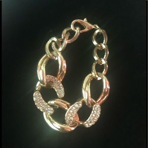 Vintage costume Gold Finish Rhinestone Bracelet